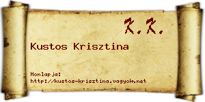 Kustos Krisztina névjegykártya