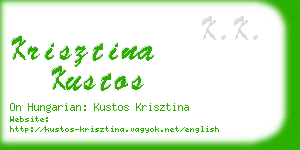 krisztina kustos business card